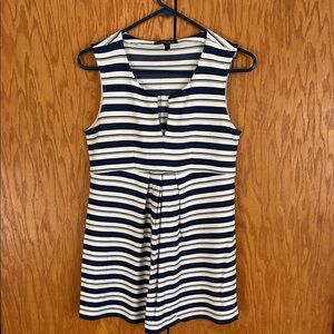 Isabella Oliver Navy and White Striped sleeveless top